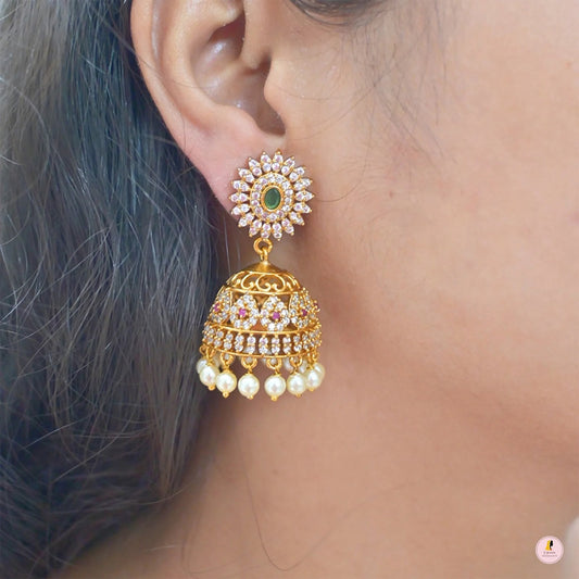 Padmini Kemp AD Golden Jhumkas