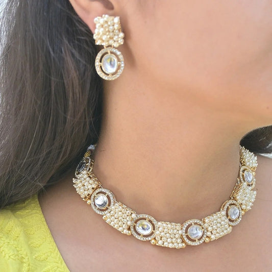 Shreya Polki Style Pearl Jewellery Set