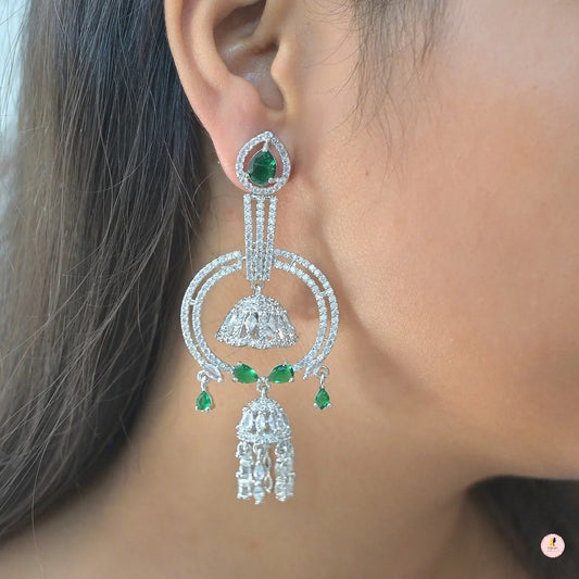 Sia Designer AD Jhumka Earrings