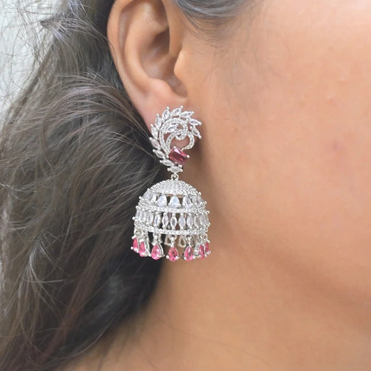Chloe Cute Silver Jhumkas