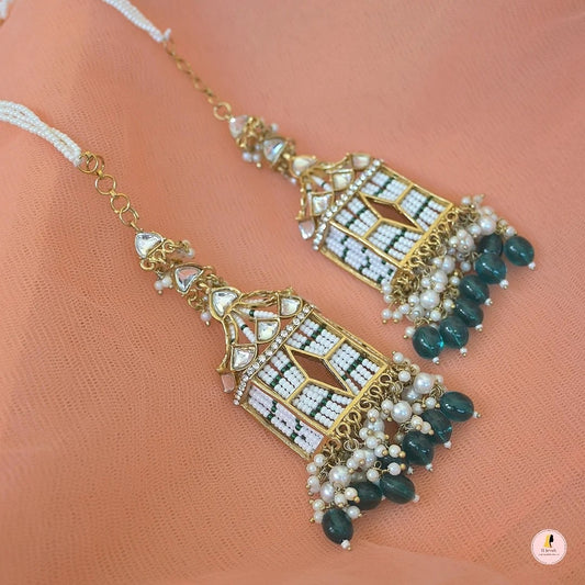 Jiya Antique Tone Colorful Pearl Earrings