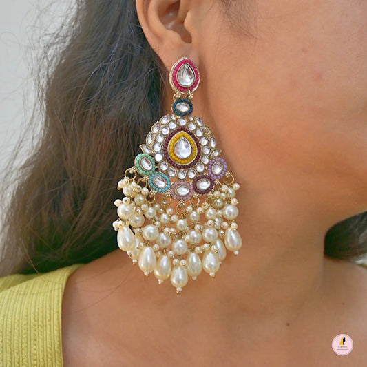 Hazel Dangling Chandbali Earrings