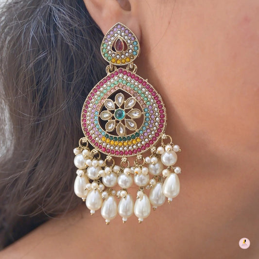 Sohini Colorful Chandbali Earrings for Her