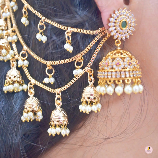 Padmini Bahubali AD Golden Jhumkas