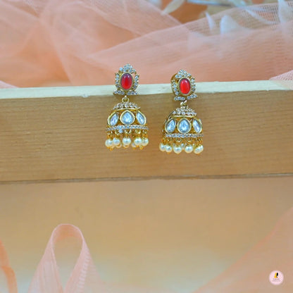 Juhi Dainty Polki Jhumkas for Her