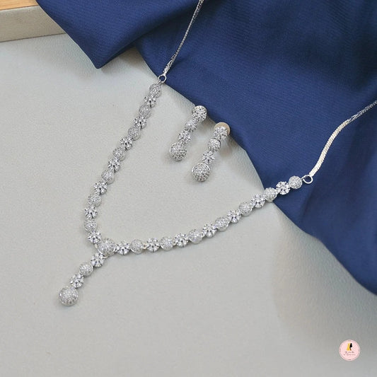 Saloni Pearl Drop AD Silver Jewellery Set