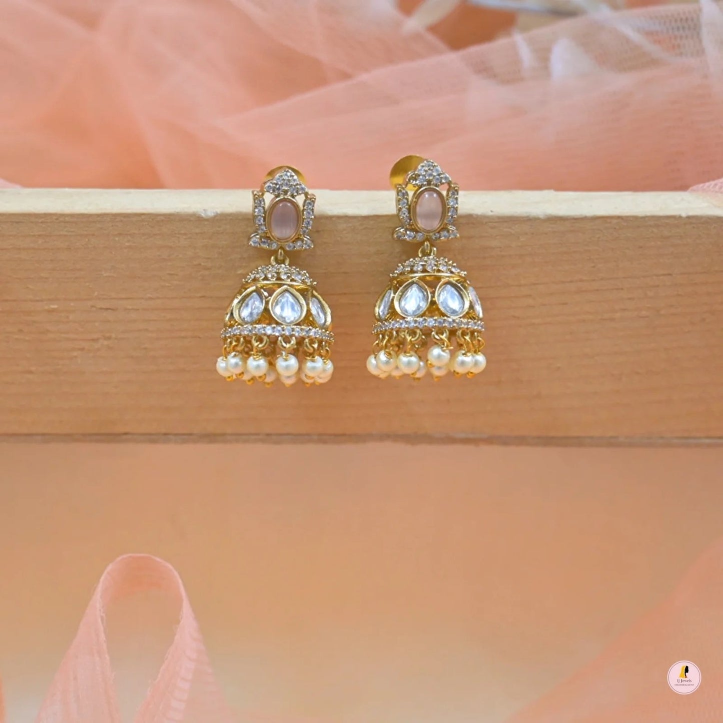 Juhi Dainty Polki Jhumkas for Her