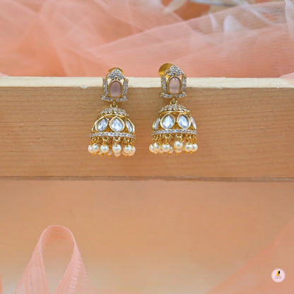 Juhi Dainty Polki Jhumkas for Her