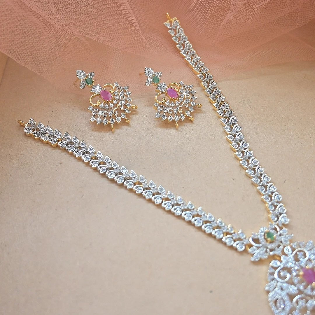 Devi AD Dual Tone  Pendant Set