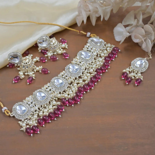 Kianna Pearl Layered Polki Kundan Choker Set