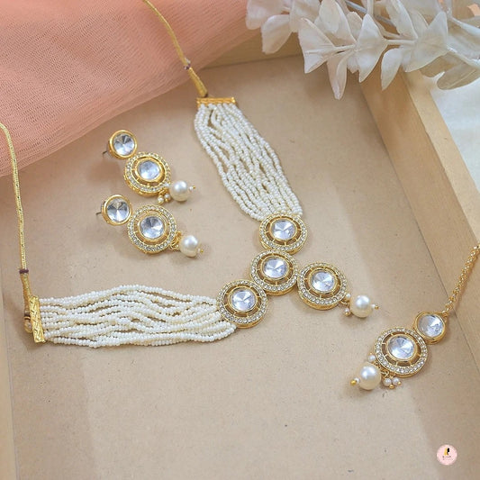 Krupa Polki Pearl Versatile Jewellery Set