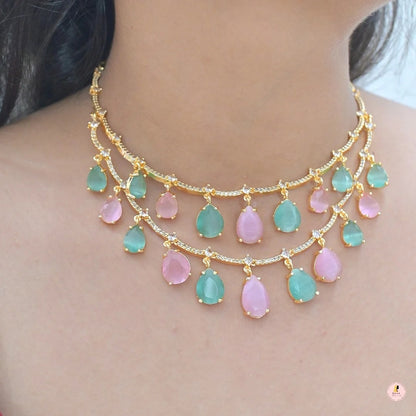 Maheep AD 2 Layer Jewellery Set