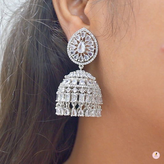 Kria Silver AD Jhumkas