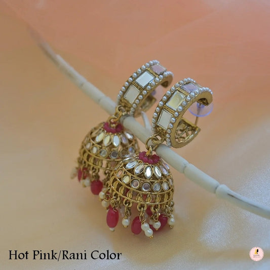 Bhavi Mirrorwork Lightweight Jhumkas