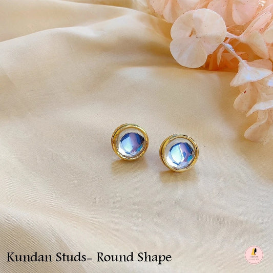 Kajol Kundan Studs - Round