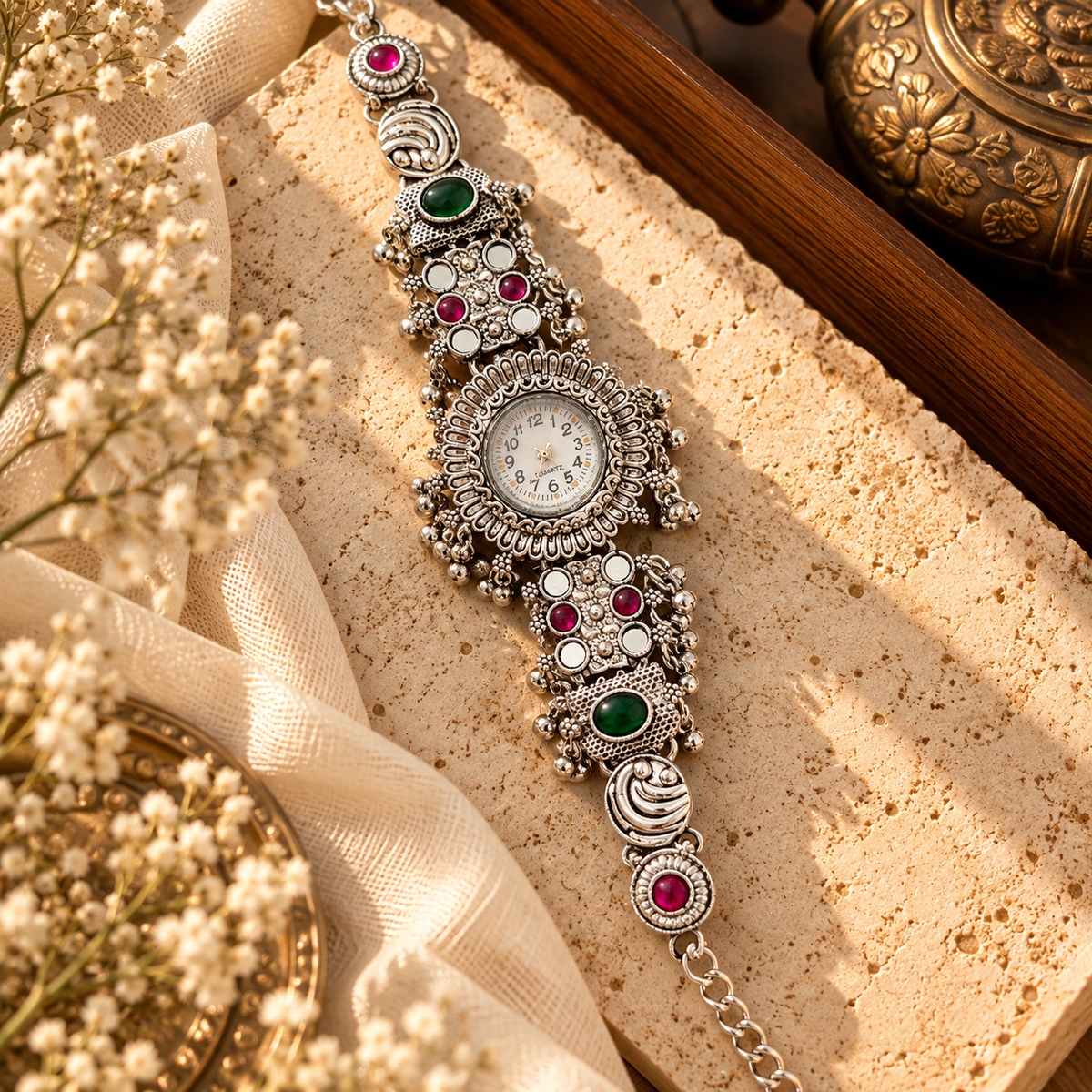 Oxidised Silver Heritage Watches for Her ( Navratri Special )
