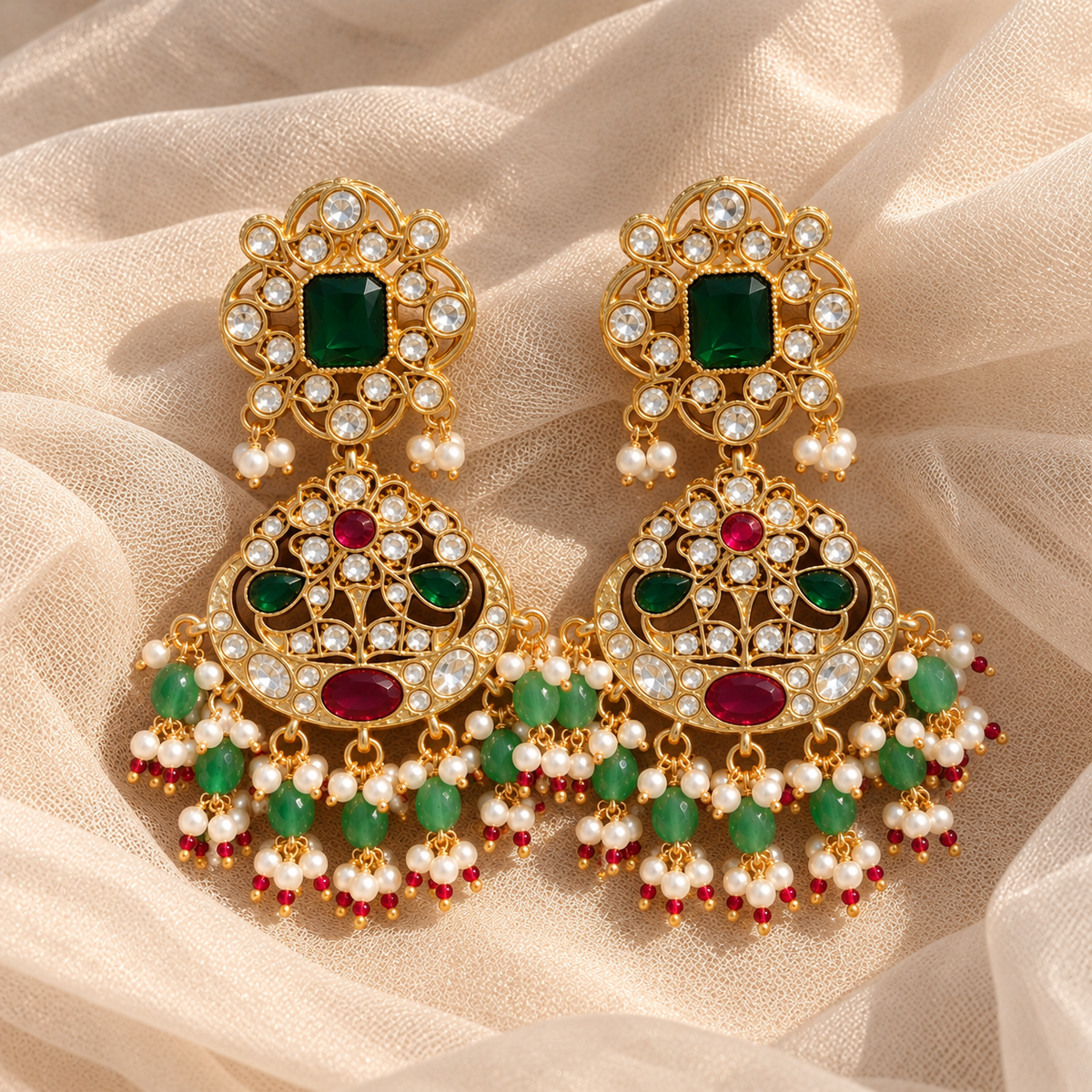 Seerat Premium Kundan Chaandbalis