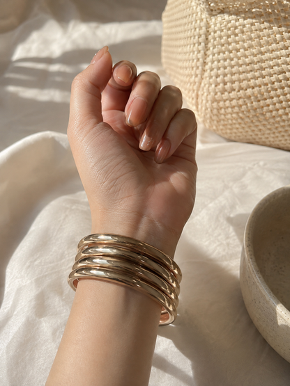 Golden Glass Bangles ( Set of 4 )
