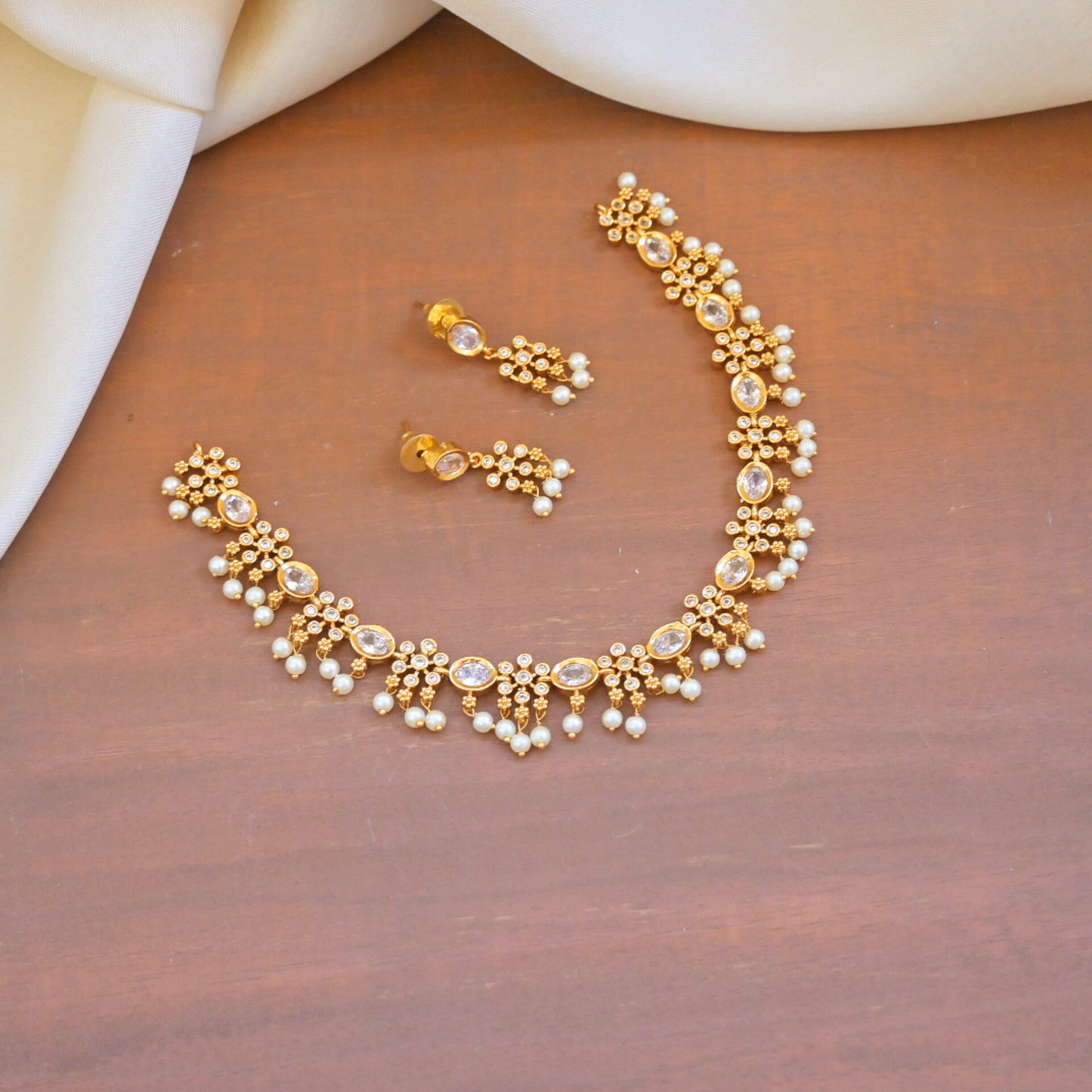 Sravya Gold Plated AD Neckpiece