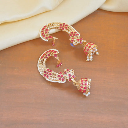 Ruby Earcuff Jhumkas