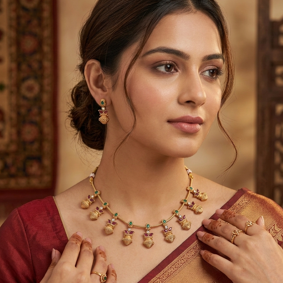 Sahana Sleek Copper Neckpiece for Her