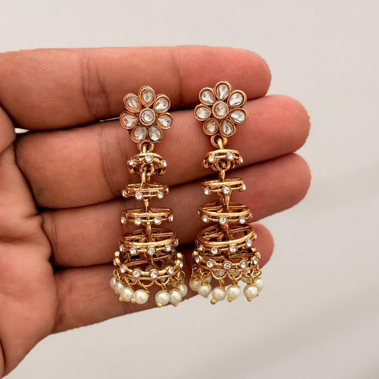Antique Kundan Lightweight Jhumkas
