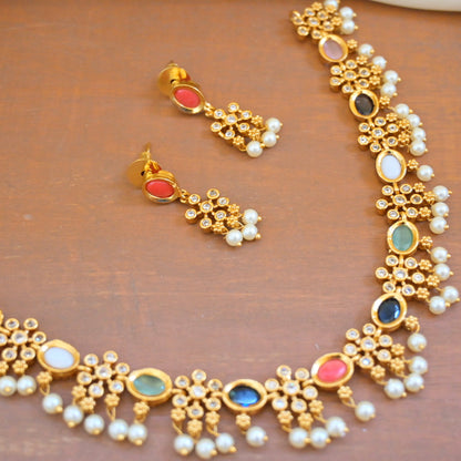 Sravya Gold Plated AD Neckpiece