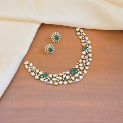 Janine Antique Moissanite Emerald Set with Studs