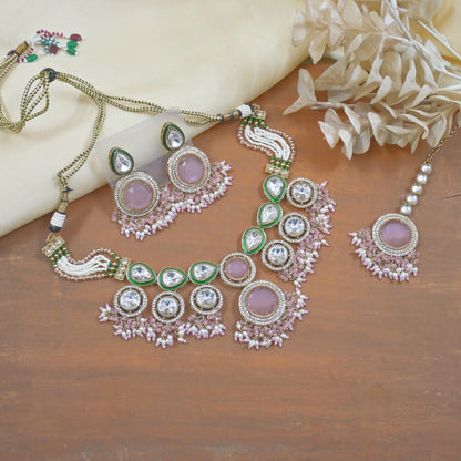 Viona Choker Necklace with Earrings Teeka