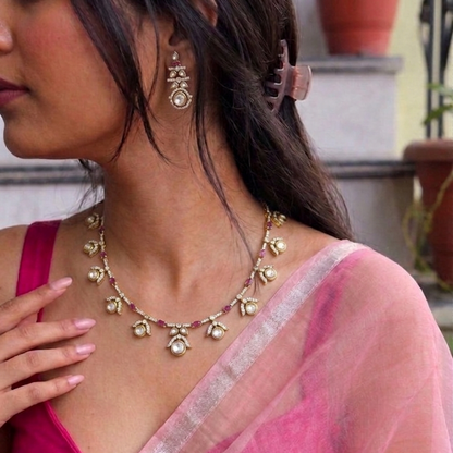 Anaita Sleek AD Polki Jewellery Set