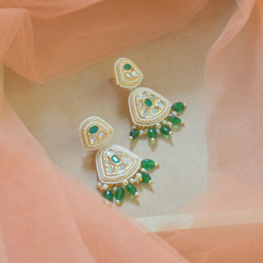 Trupti Polki Chaandbalis - Emerald