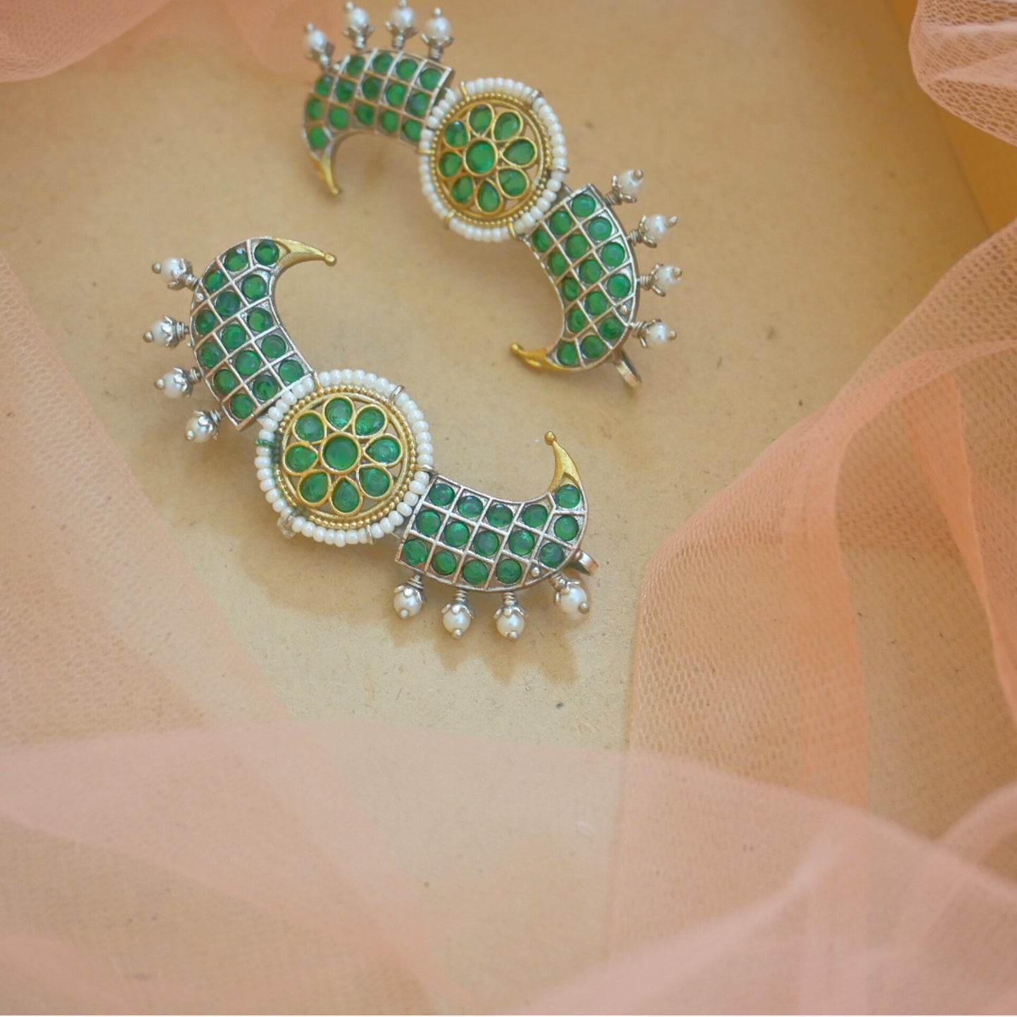 Disha Dual Tone Statement Earcuffs