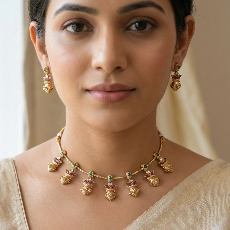 Sahana Sleek Copper Neckpiece for Her