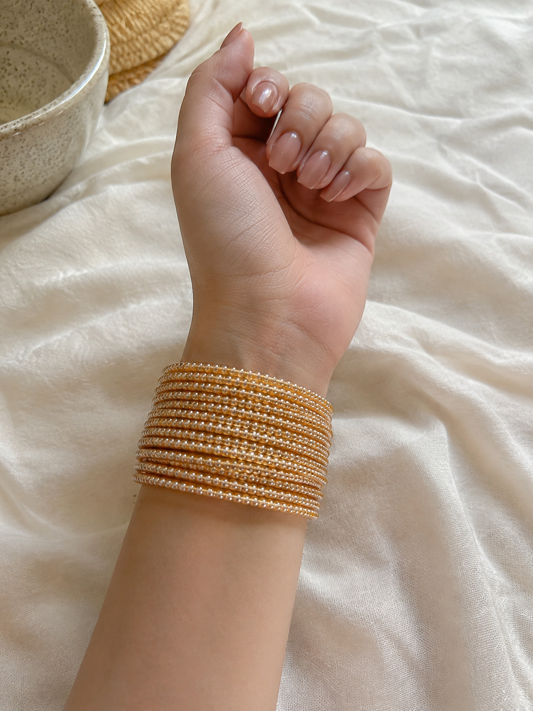 Sleek Champagne Bangles ( Set of 12 )