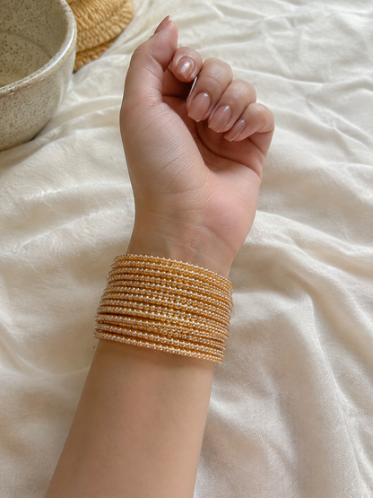 Sleek Champagne Bangles ( Set of 12 )