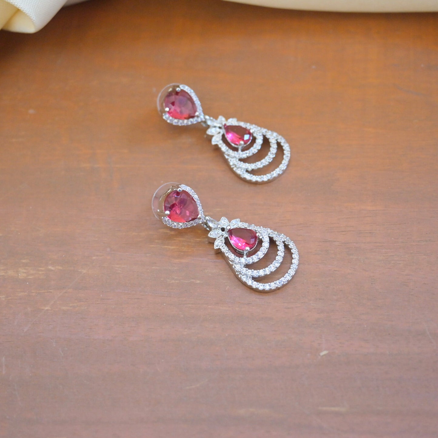 Dainty Pearl Drop Silver AD Earrings