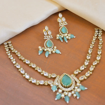 Inaaya Antique AD Jewellery Set