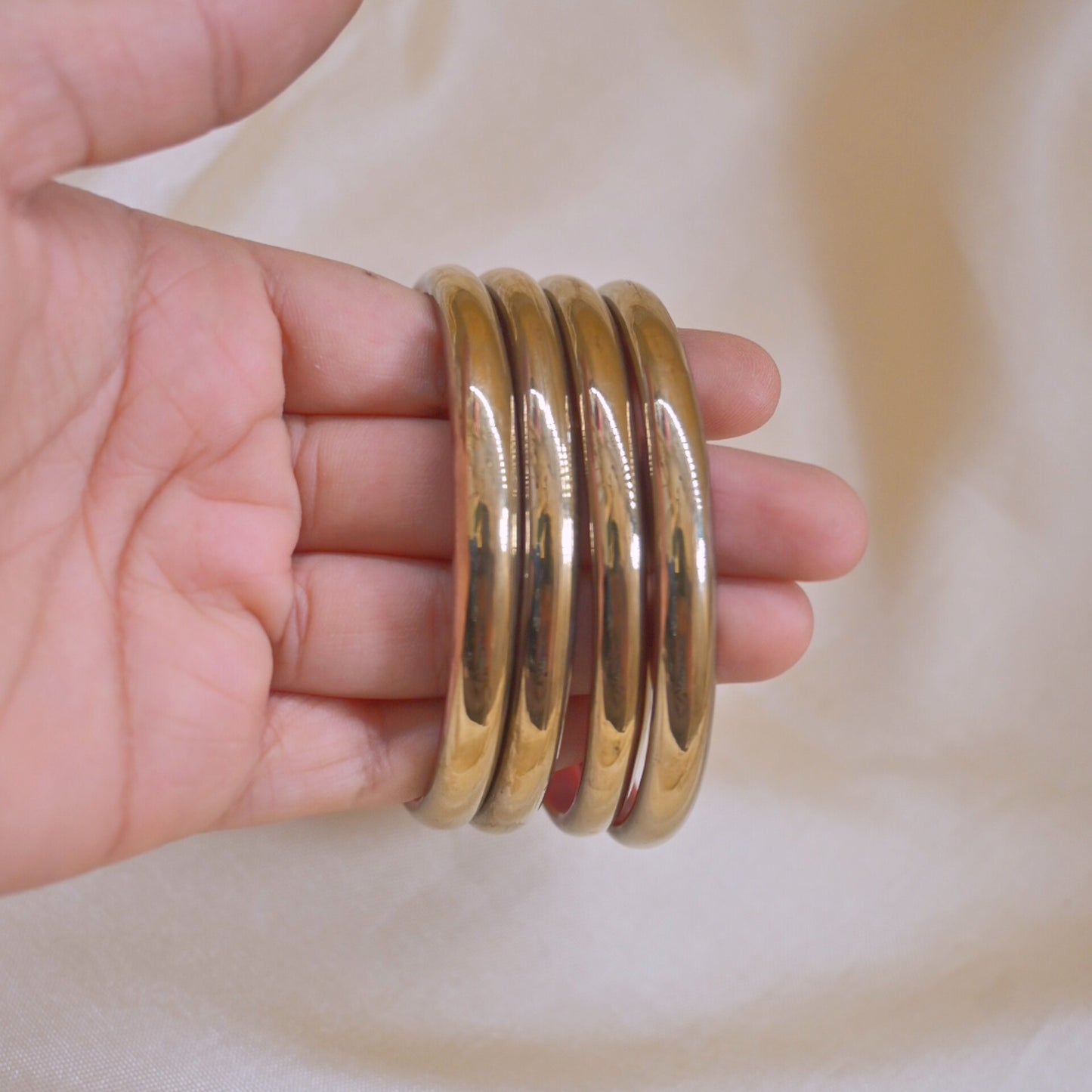 Golden Glass Bangles ( Set of 4 )