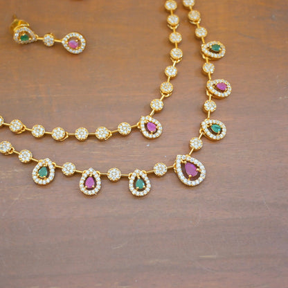 Akshara Gold Plated Two Layered AD Set