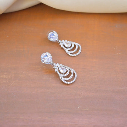 Dainty Pearl Drop Silver AD Earrings