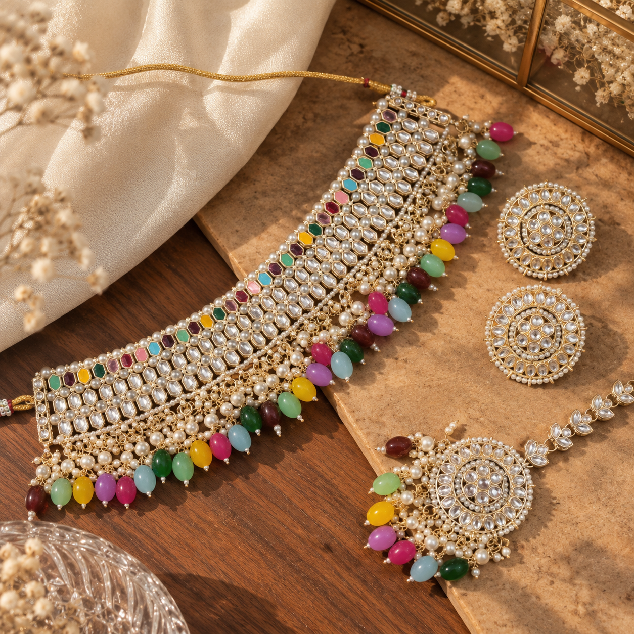 Aashi Light Gold Plated Choker Set