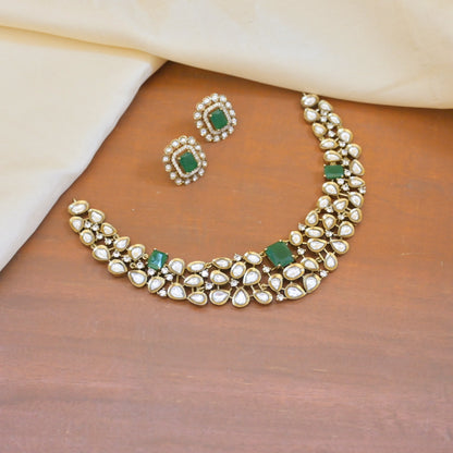 Janine Antique Moissanite Emerald Set with Studs