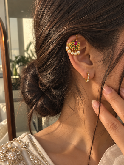 Traditional Lotus Bugadi Earrings for Her