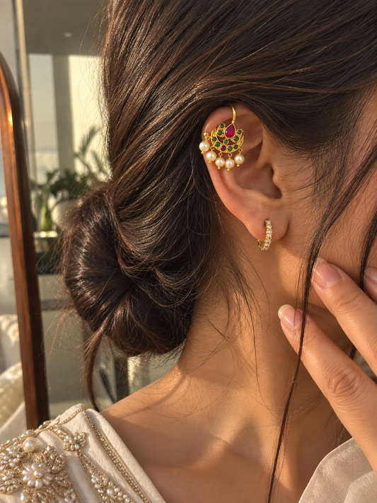 Traditional Lotus Bugadi Earrings for Her