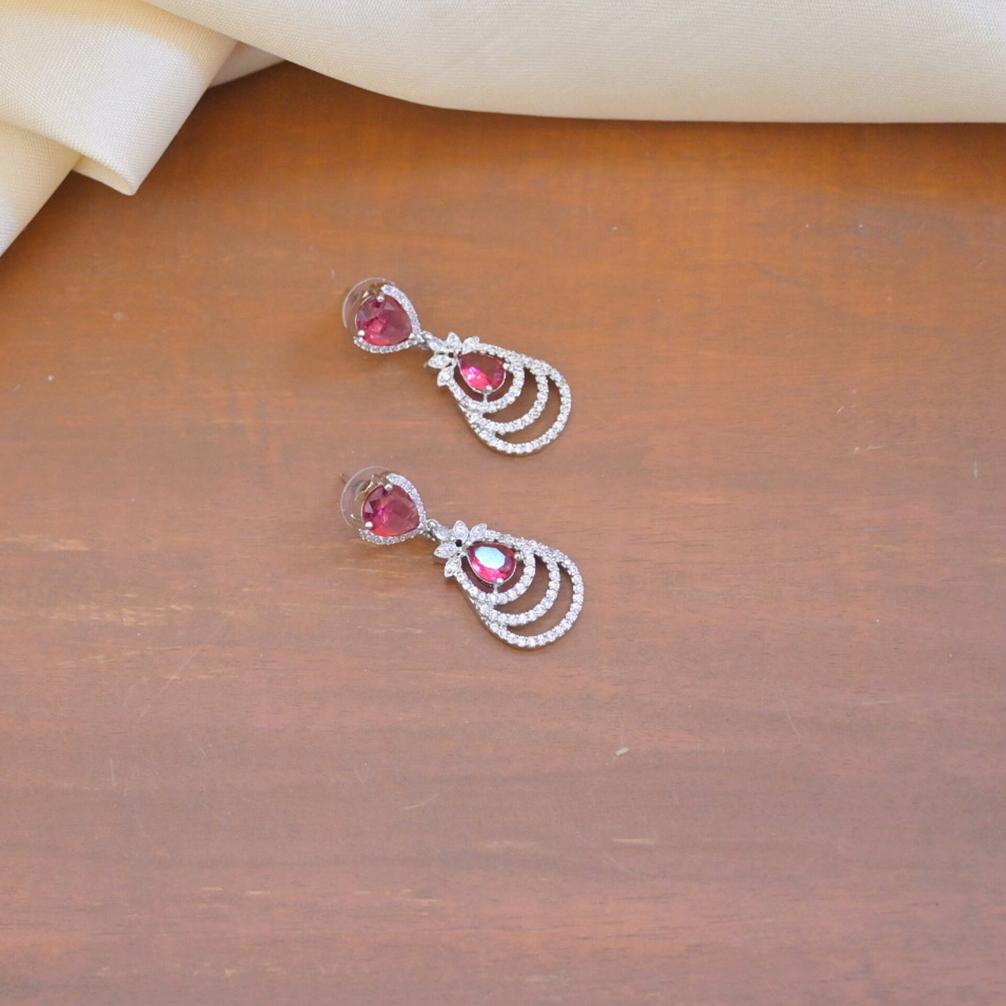 Dainty Pearl Drop Silver AD Earrings