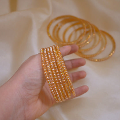 Sleek Champagne Bangles ( Set of 12 )