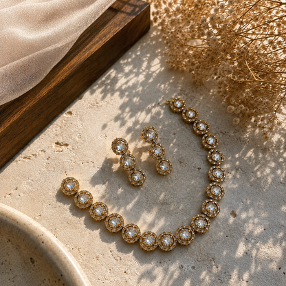 Ananya Antique AD Jewellery Set