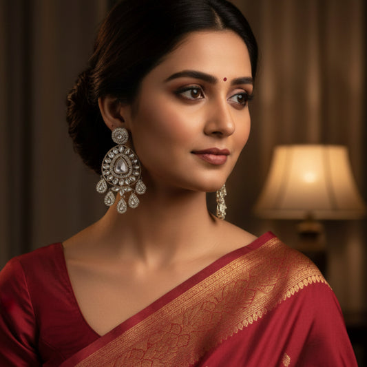 Amber Stylish Chandbalis Earrings Tikka