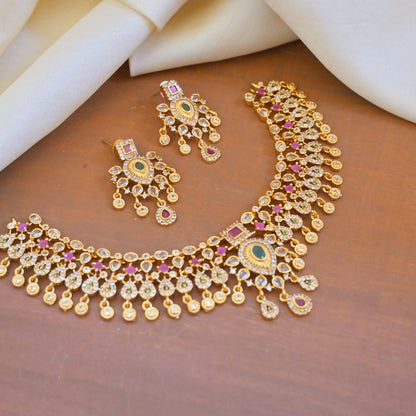 Radha Gold Plated AD Jewellery Set