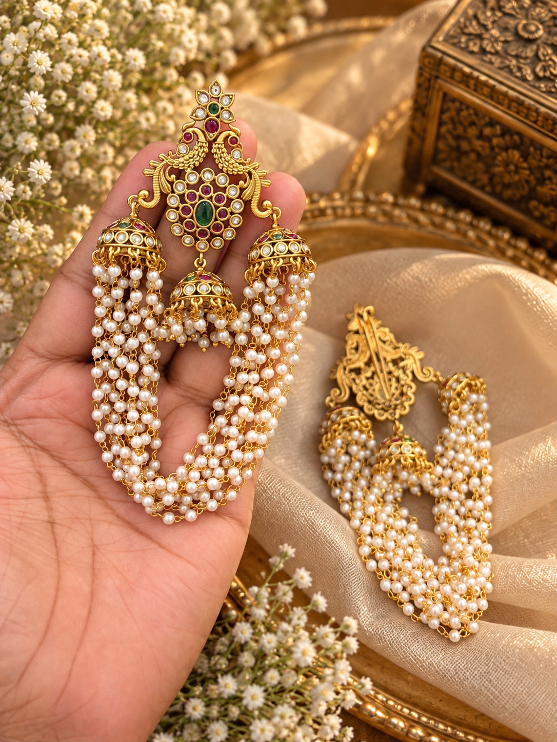 Traditional Pearl Detailed Hair Broach